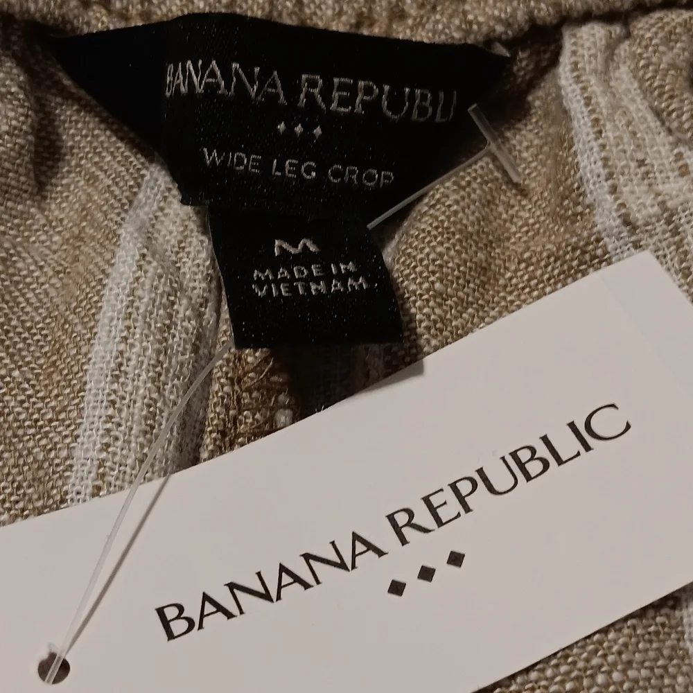 Banana Republic Linen Blend Capri Pants‎ Women Tan SzM Resortwear Vacation